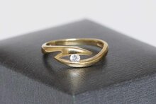 8 Karat Goldring mit Zirkonia - 16,8 mm