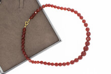 Granaten Kette mit 14 Karat  Goldene Verschluss - 47 cm