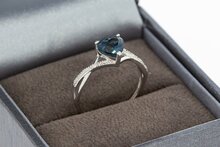 375 Gold Topas Herzring - 16 mm