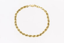 Kordelarmband 14 Karat Gold - 21 cm