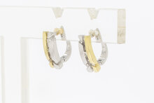 Bicolor 9 Karat Gold Ohrringe - 1,1 cm
