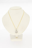 585 Wei&szlig;gold Diamant Anh&auml;nger - 1,8 cm