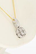 585 Wei&szlig;gold Diamant Anh&auml;nger - 1,8 cm