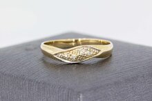 14 Karat Goldene Diamantring - 17,2 mm