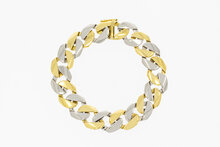 Bicolor 18 Karat Panzerarmband - 22,4 cm