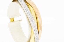 18 Karat tricolor Gold Diamant Armreif 