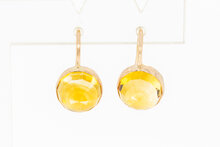 585 Goldene Citrin Ohrringe - 1,8 cm