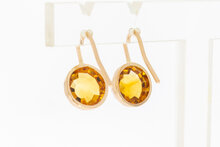 585 Goldene Citrin Ohrringe - 1,8 cm