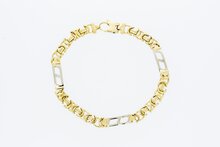 Flaches K&ouml;nigsarmband 14 Karat Gold - 23 cm