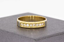 18 Karat Goldring mit Diamant - 16,9 mm