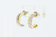 585 Goldkreolen mit Diamant - 1,2 cm