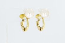 14 Karat gelb Gold Vintage Perlen Ohrh&auml;nger