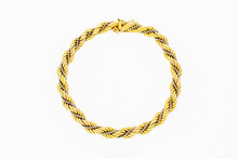 Kordelarmband 18 Karat Bicolor Gold - 20,3 cm