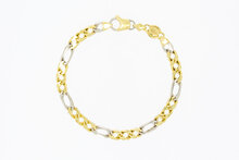 18 Karat Bicolor Gold Panzer Armband - 20,2 cm