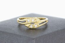 Fantasy Goldring 14 Karat mit Zirkonia - 18,6 mm