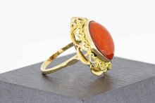 14 Karat Retro Korallen Goldring - 18,4 mm