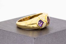 18 Karat Edelstein Goldring - 17,9 mm