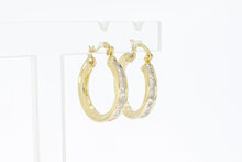 585 Gold Kreolen mit Zirkonia - 2,2 cm