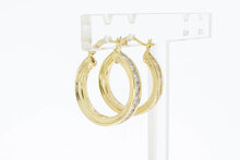 585 Gold Kreolen mit Zirkonia - 2,2 cm