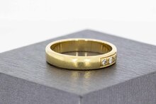 14 Karat Goldbandring mit Diamant - 18 mm