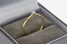 Solit&auml;r Diamantring 14 Karat Gold - 17 mm