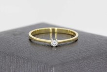Solit&auml;r Diamantring 14 Karat Gold - 17 mm