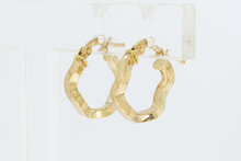 Gewellte Ohrringe 585 Gold - 1,4 cm