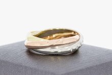 14 Karat Gold Crossover Ring mit Diamant - 19 mm