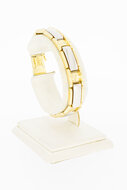 Bicolor 14 Karat Pl&auml;tchen Gold Armband - 18 cm