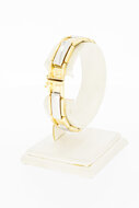 Bicolor 14 Karat Pl&auml;tchen Gold Armband - 18 cm
