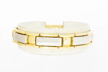 Bicolor 14 Karat Pl&auml;tchen Gold Armband - 18 cm