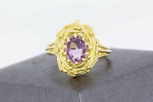 Amethist ring 14 karaat  goud - 18,6 mm