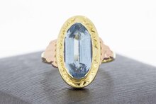 14 Karat Goldring mit Aquamarin - 16,9 mm