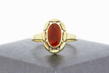 Vintage 14 Karat Gold Karneol Ring - 18 mm