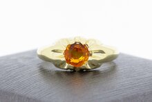 Citrin Ring 14 Karat Gold - 17.2 mm