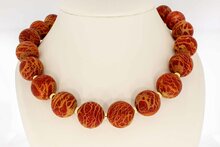 Korallenkette 18 Karat Gold &ndash; 49,5 cm