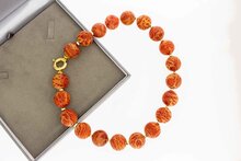 Korallenkette 18 Karat Gold &ndash; 49,5 cm