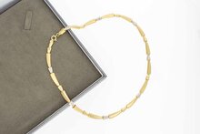 tricolor St&auml;bchen 585 Goldkette - 42,3 cm