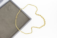 14 Karat Kordel Goldkette - L&auml;nge 50 cm