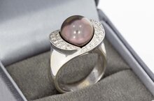 750 Perlenring mit Diamant - 17,1 mm