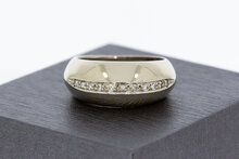 18 Karat Wei&szlig;gold Diamant Ring - 18 mm