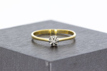 14 Karat Gold Solit&auml;r Diamantring - 16 mm
