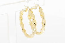 Gedrehte 585 Gold Creolen - 3,6 cm