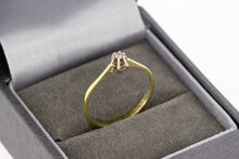 Goldene Diamant Solit&auml;rring - 16,9 mm