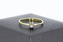 Goldene Diamant Solit&auml;rring - 16,9 mm