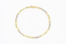 585 bicolor Falkenauge Armband - 19,5 cm