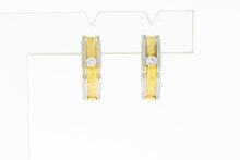 14 Karat Gold Kreolen mit Diamant - 1,5 cm