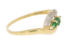 18 Karat Bicolor-Gold Ring Damen mit Smaragd - Ringgr&ouml;&szlig;e 49