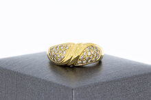 18 Karat Goldring mit Diamant - 17 mm