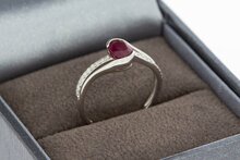 9 Karat wei&szlig;gold Solit&auml;rring - 15,6 mm